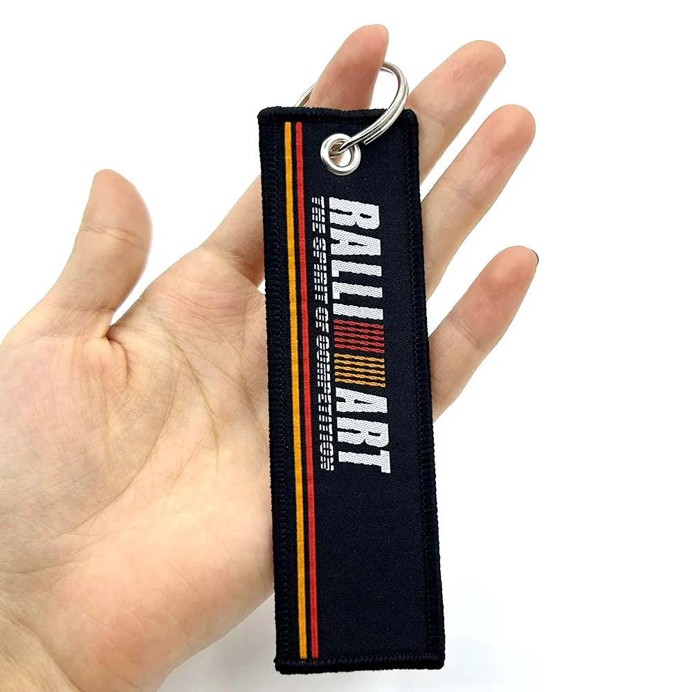 JDM Racing Style Embroidered Keychain – Nylon Woven Performance Key Ring