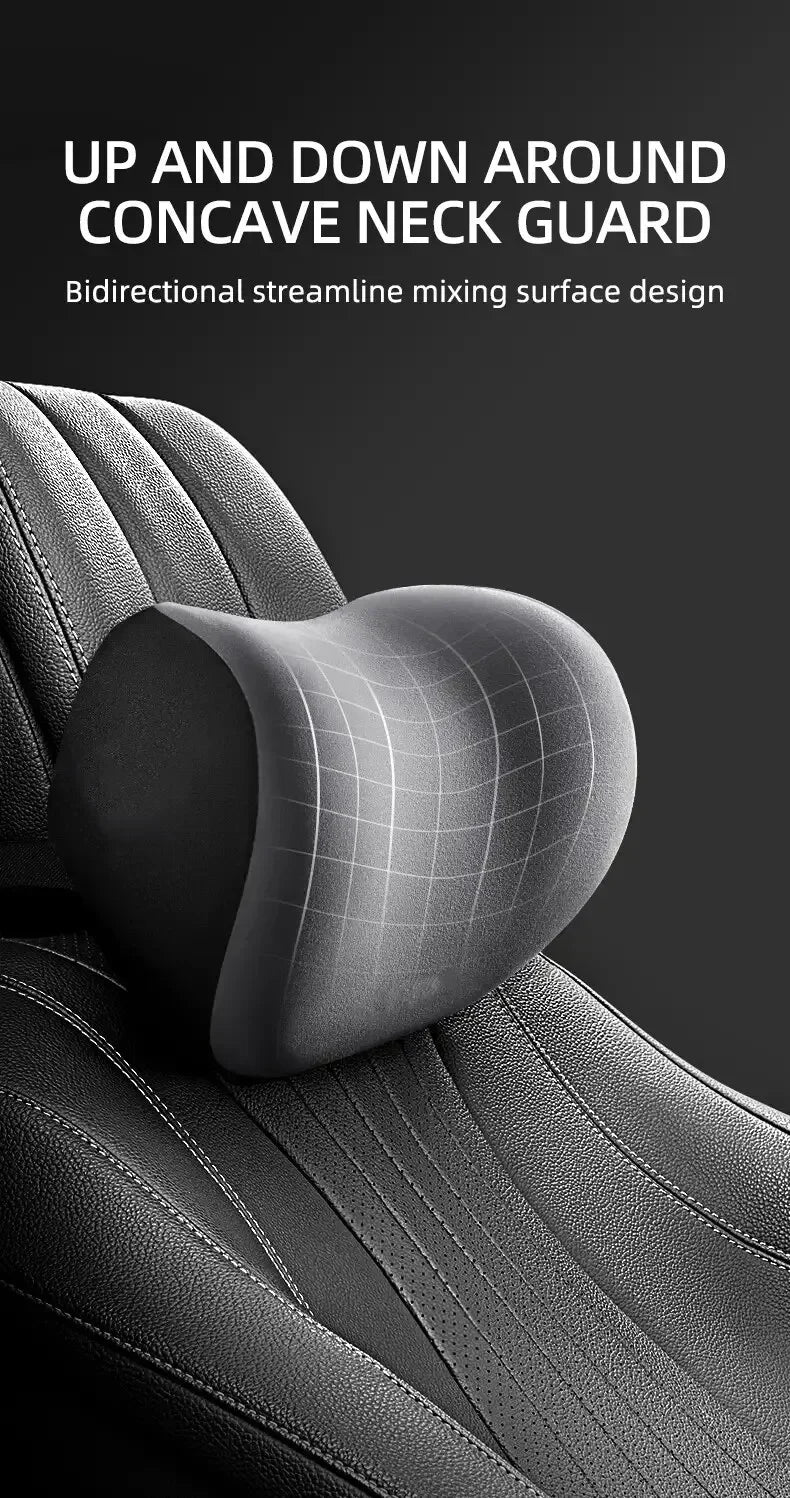 Memory Foam Car Headrest & Lumbar Support Set – Ergonomic Neck & Back Cushion