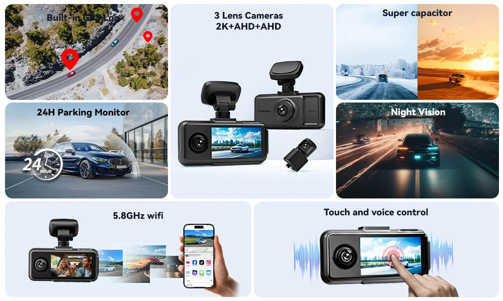 RedTiger 4K Ultra HD Dash Cam with GPS & WiFi