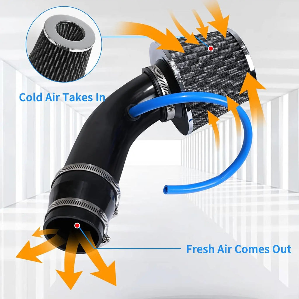 Universal 3" Cold Air Intake Kit with High-Flow Air Filter