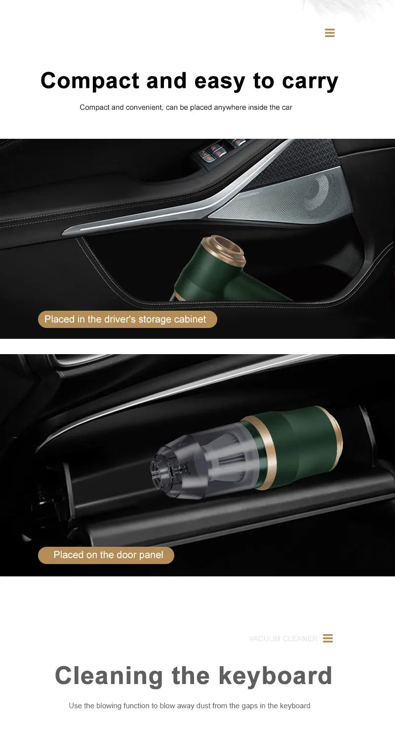 High Power 2-in-1 Car Blower Vacuum | Portable Cordless Auto & Home Cleaning Tool