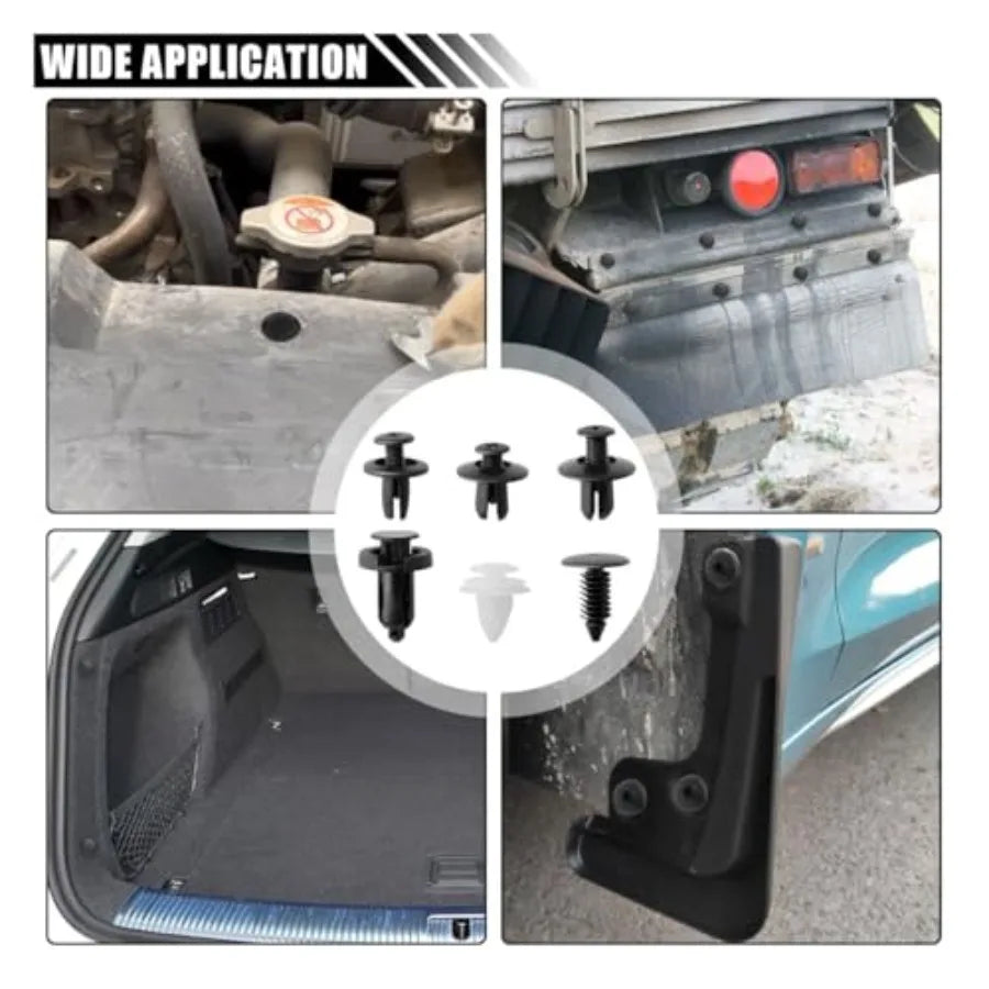 100-Piece Universal Car Trim Clip & Fastener Kit – Push Retainer Rivets for Bumpers, Panels & Interior Trim
