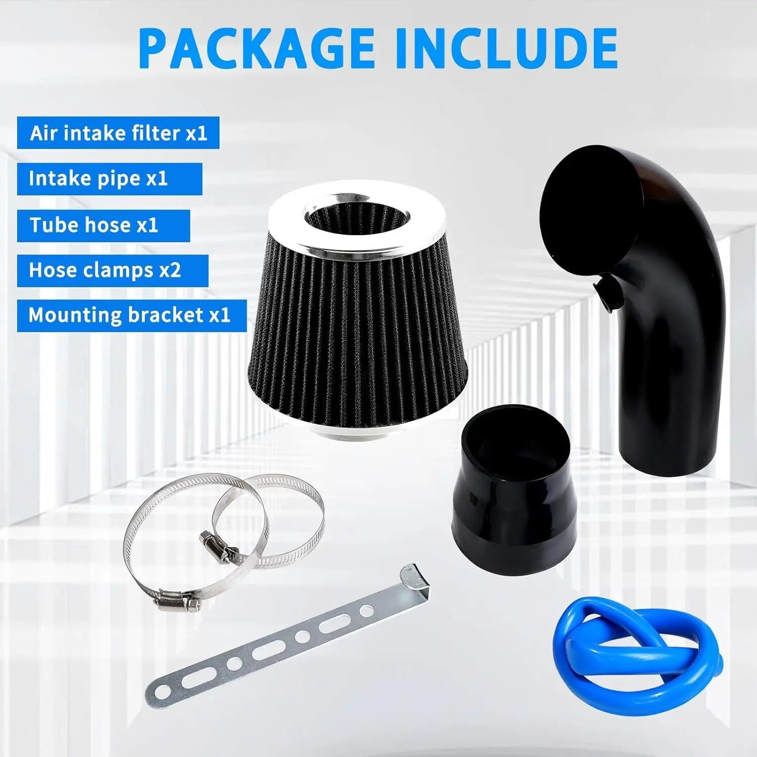 Universal 3" Cold Air Intake Kit with High-Flow Air Filter