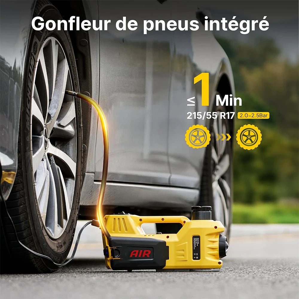 Taskstar 5-Ton Electric Car Jack Kit – 3-in-1 Electric Jack, Impact Wrench & Tire Inflator
