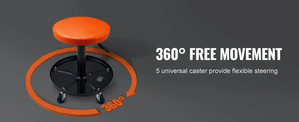 Rolling Pneumatic Mechanic Stool – Adjustable Garage Seat with Tool Tray & 360° Casters