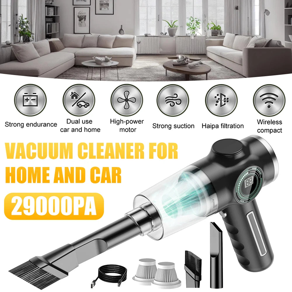 Wireless Handheld Car Vacuum Cleaner – High Power 120W Portable Air Duster & Vacuum