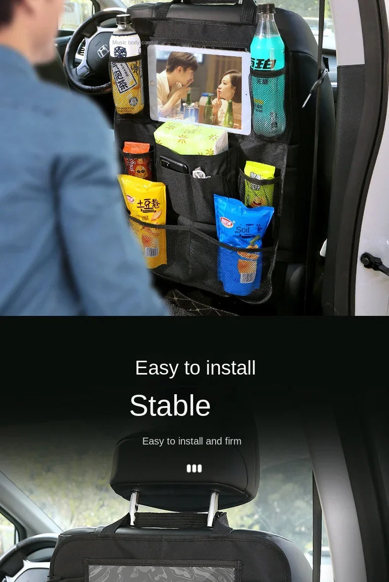 Car Back Seat Organizer with Tablet Holder – Multi-Pocket Storage & Seat Protector