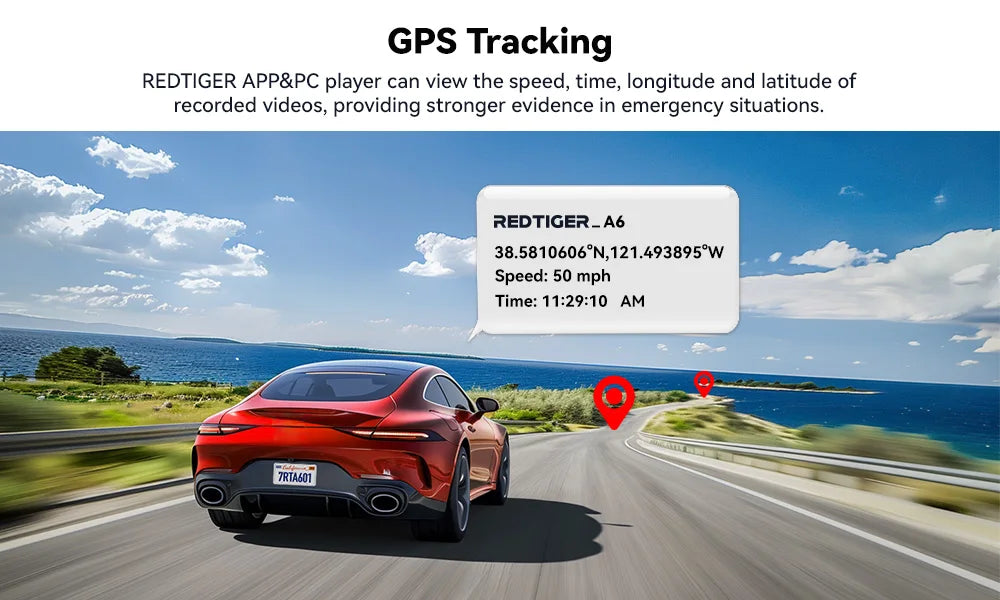 RedTiger 4K Ultra HD Dash Cam with GPS & WiFi