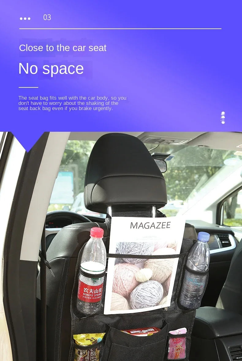 Car Back Seat Organizer with Tablet Holder – Multi-Pocket Storage & Seat Protector