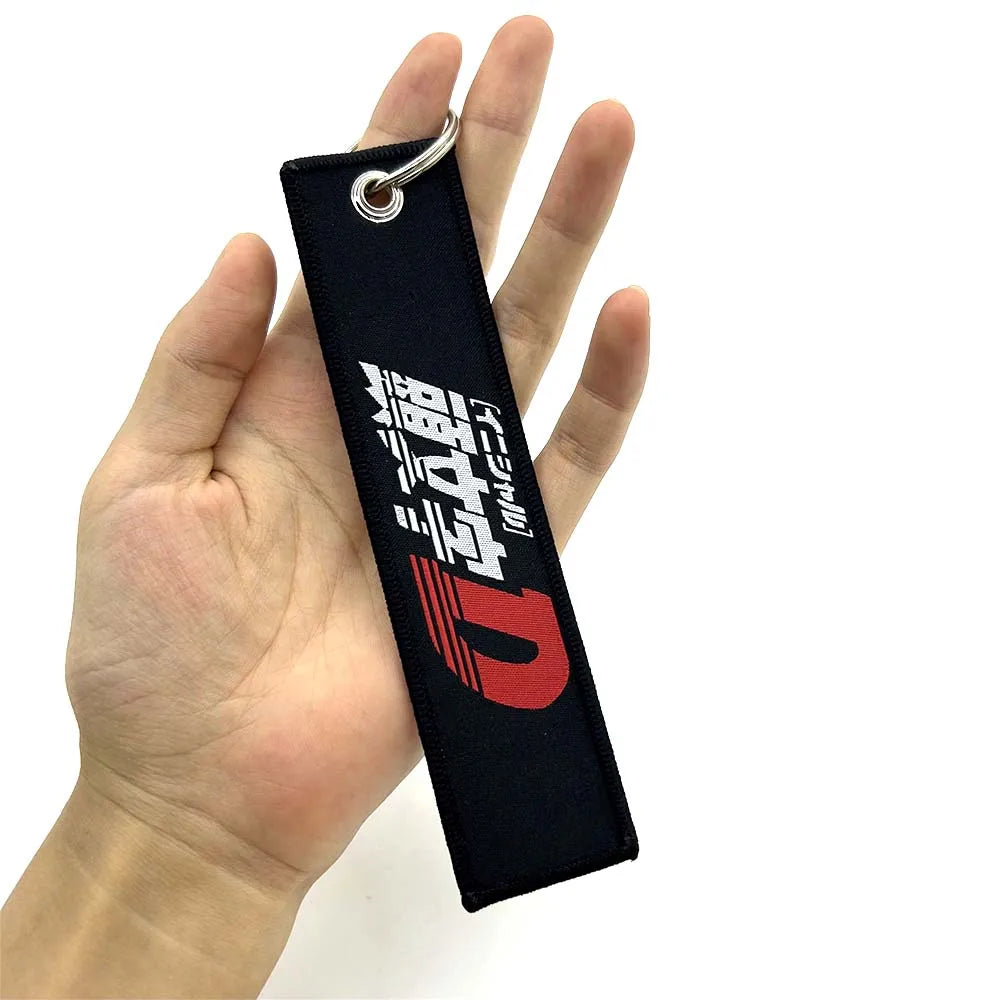 JDM Racing Style Embroidered Keychain – Nylon Woven Performance Key Ring