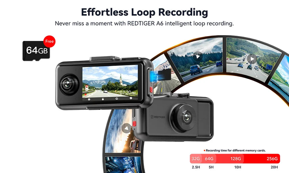 RedTiger 4K Ultra HD Dash Cam with GPS & WiFi