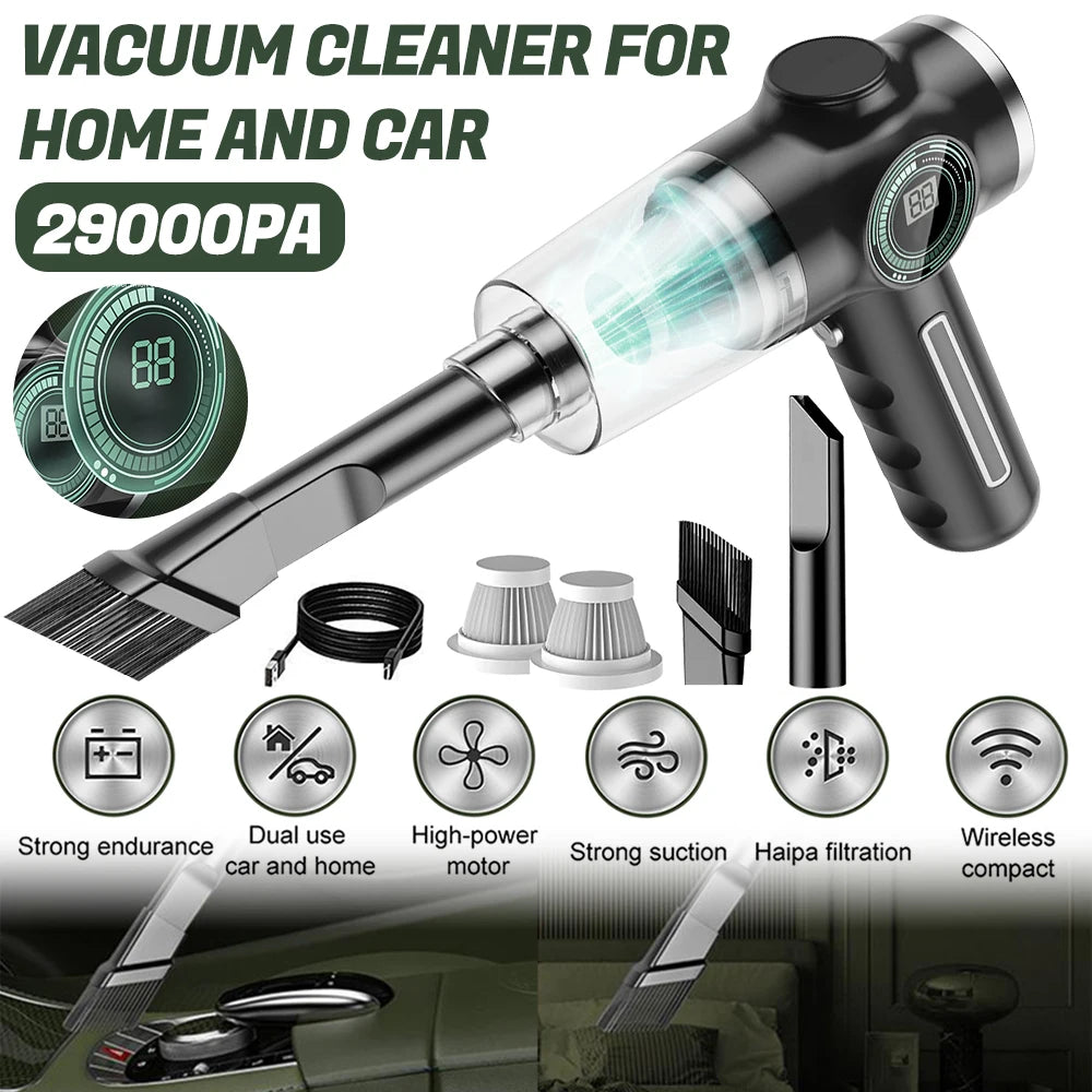 Wireless Handheld Car Vacuum Cleaner – High Power 120W Portable Air Duster & Vacuum