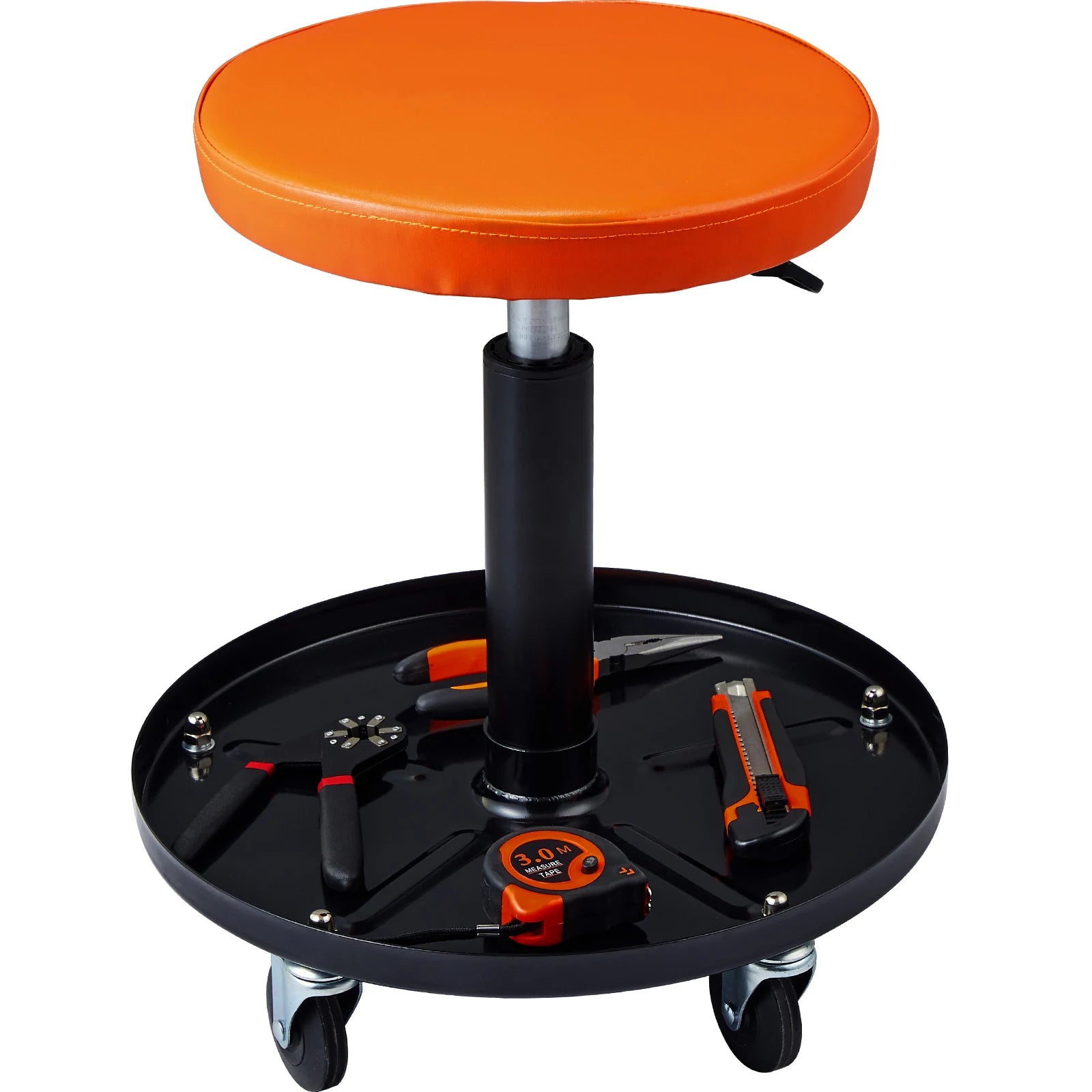Rolling Pneumatic Mechanic Stool – Adjustable Garage Seat with Tool Tray & 360° Casters