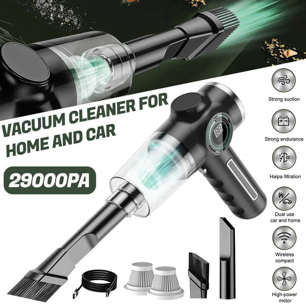 Wireless Handheld Car Vacuum Cleaner – High Power 120W Portable Air Duster & Vacuum
