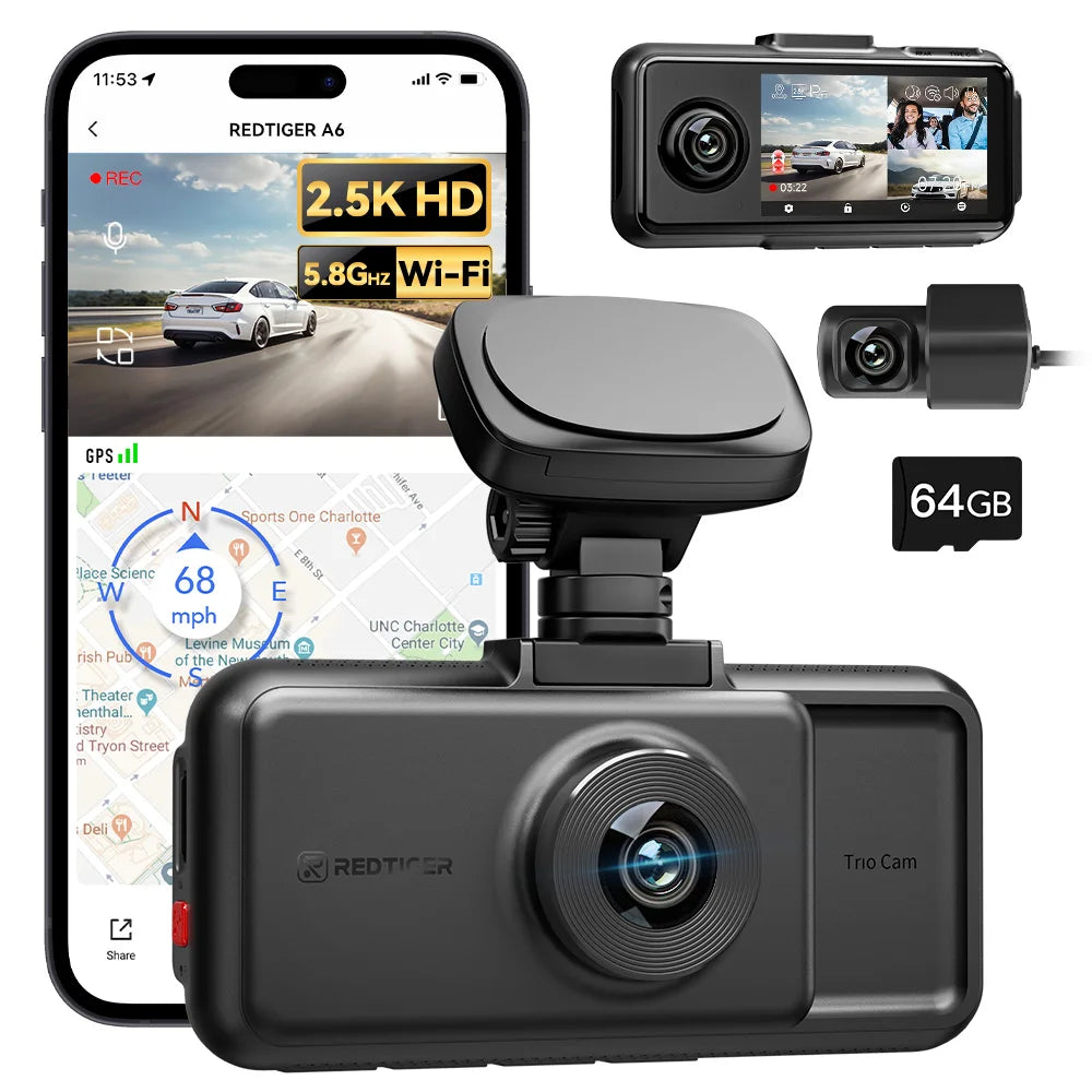 RedTiger 4K Ultra HD Dash Cam with GPS & WiFi