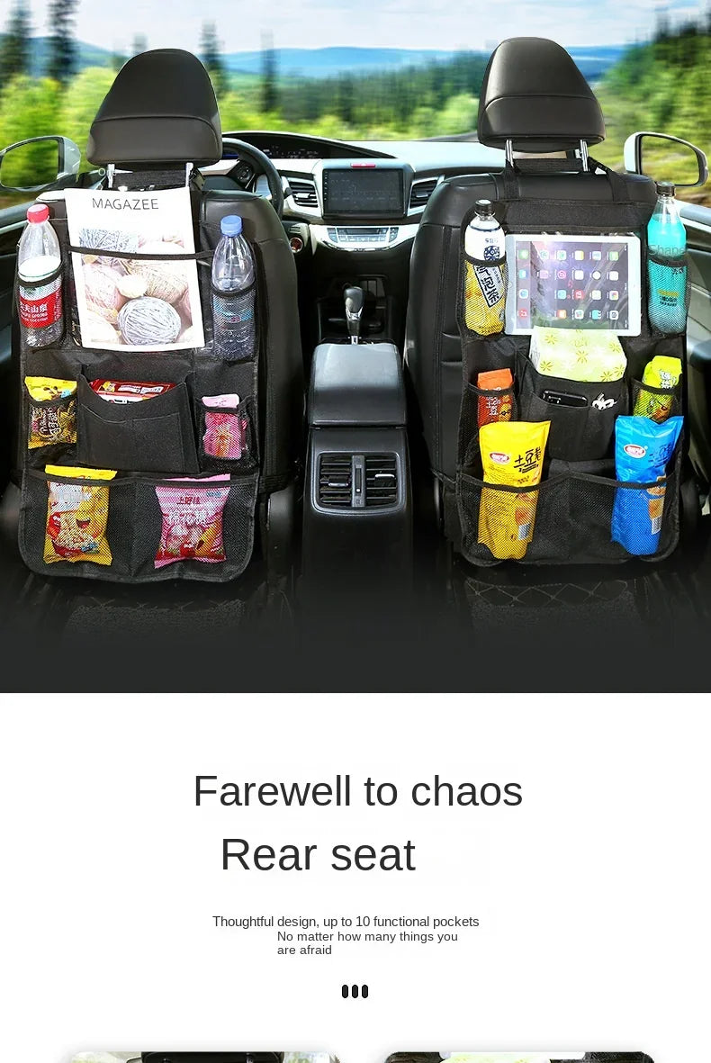 Car Back Seat Organizer with Tablet Holder – Multi-Pocket Storage & Seat Protector