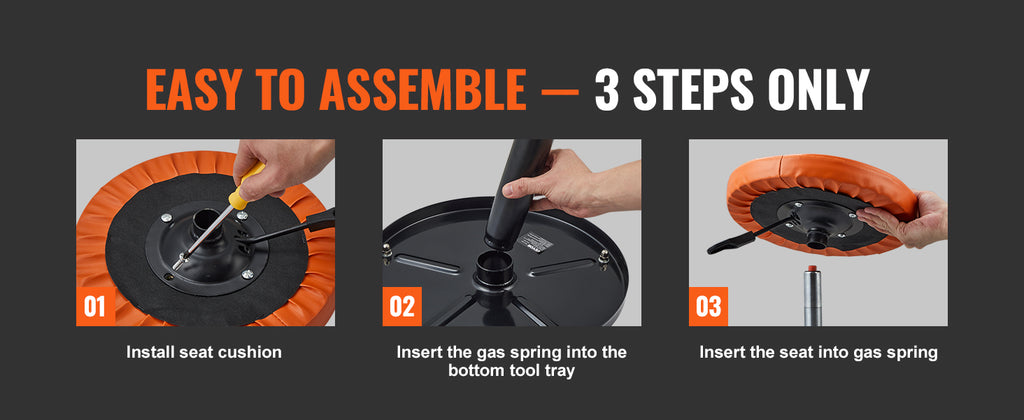 Rolling Pneumatic Mechanic Stool – Adjustable Garage Seat with Tool Tray & 360° Casters